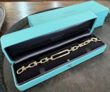 Auth. Tiffany & Co Hardware 18k Gold Heavy Bracelet 19.5cm Long 21.6g In Box