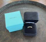 Auth. Tiffany & Co. 1837 18k Gold Concave Band Ring Size R (8.75)In Box 6.5g
