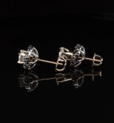 1.40ctw Black & White Diamond Set 14k White Gold Stud Earrings Val $4175