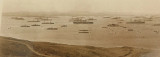 1918 WW1 RPPC Real Photo Postcard. Allied Fleet Leaving Ismia After Armistice.