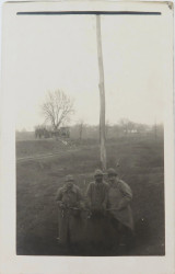 WW1 RPPC Real Photo Postcard. Turkish Troops Holding Roll Telegraph Wire ?
