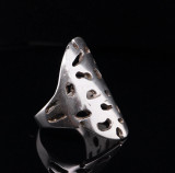 Modernist Cut Out Sterling Silver Statement Ring Size ’R'