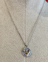 Vintage ‘My Precious Daughter’ Sterling Silver Heart Pendant 18.5cm Necklace