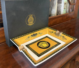 Versace Medusa Rosenthal Mustard & Gold 20.5cm Cigarette Holder & Ashtray