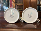 Tiffany & Co Toile Fine Bone China White Cup Pair ‘Landmark'