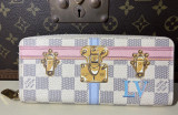 Auth. Louis Vuitton Damier Azur Summer Trunk Collection Wallet