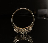 Vintage Australian Blue Sapphire & G VsDiamond 14K Gold Ring Sz P1/2 Val $2750