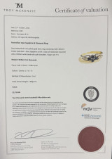 Vintage Australian Blue Sapphire & G VsDiamond 14K Gold Ring Sz P1/2 Val $2750