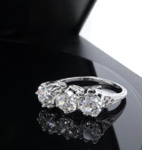 Antique 3.36ct Old Cut Diamond Trilogy 18k Gold Ring Size R1/2 Val $30205