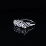 Antique 3.36ct Old Cut Diamond Trilogy 18k Gold Ring Size R1/2 Val $30205