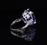 21.80ct Violet Blue Tanzanite & G VS Diamond Set Platinum Ring Val $44600