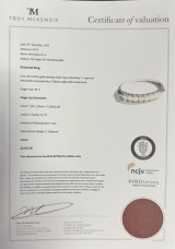 Antique 0.28ct Diamond Set 18K White Gold & Pladium Band Ring Size M.5 Val $2655