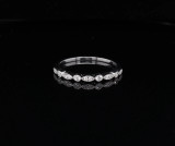 Vintage 0.27ct Diamond Set 10k White Gold Band Ring Size R1/2 Val $1960