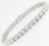 16.50ct Diamond Set 18ct White Gold Tennis Bracelet 17cm Long Val $51855