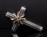Tiffany & Co 18k Gold 925 Silver 33mm Cross Pendant