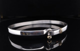 Tiffany & Co 18k Yellow Gold & 925 Silver Hook & Eye Bangle Bracelet