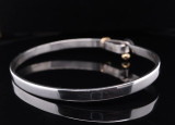 Tiffany & Co 18k Yellow Gold & 925 Silver Hook & Eye Bangle Bracelet