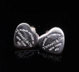 Vintage Please Return to Tiffany & Co .925 Sterling Silver 14mm Heart Earrings