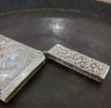 Antique 1901 William J Holmes Floral & Stag Sterling Silver Card Holder Case