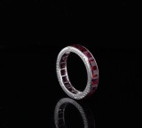 Vintage Tiffany & Co Platinum & 7.00ct Ruby Full Circle Ring Size K Val $18800.
