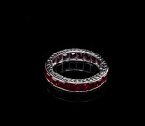 Vintage Tiffany & Co Platinum & 7.00ct Ruby Full Circle Ring Size K Val $18800.