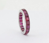 Vintage Tiffany & Co Platinum & 7.00ct Ruby Full Circle Ring Size K Val $18800.