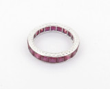 Vintage Tiffany & Co Platinum & 7.00ct Ruby Full Circle Ring Size K Val $18800.