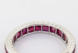 Vintage Tiffany & Co Platinum & 7.00ct Ruby Full Circle Ring Size K Val $18800.