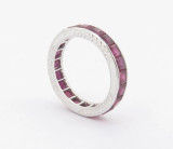 Vintage Tiffany & Co Platinum & 7.00ct Ruby Full Circle Ring Size K Val $18800.