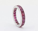 Vintage Tiffany & Co Platinum & 7.00ct Ruby Full Circle Ring Size K Val $18800.