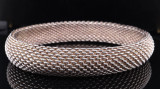Tiffany & Co Somerset .925 Sterling Silver 22.5cm Mesh Cuff Bracelet