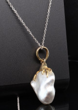 Vintage 20mm - 15mm Baroque Pearl 14K Gold Pendant 3.88g Val $4980