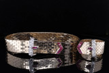 Vintage 14ct Gold Sliding Buckle Ruby & Diamond Set Bracelet & Ring Val $18420