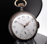 Antique Volta 52mm Gun Metal Repeater Pocket Watch - Serviced