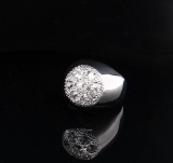 Antique 0.98ct Old Cut Diamond Set Bombe Cluster 18k Gold Ring Size K Val $6615