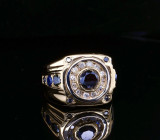 Gentlemans Black & White 2.22cttw Diamond Set 18k Gold Ring Size U Val $9550