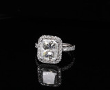 Spectacular 4.16 cttw Radiant & Diamond Halo 18ct Gold Ring Sz I1/2 Val $78310