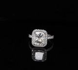 Spectacular 4.16 cttw Radiant & Diamond Halo 18ct Gold Ring Sz I1/2 Val $78310