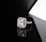 Spectacular 4.16 cttw Radiant & Diamond Halo 18ct Gold Ring Sz I1/2 Val $78310
