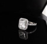 Spectacular 4.16 cttw Radiant & Diamond Halo 18ct Gold Ring Sz I1/2 Val $78310