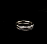 Vintage 0.57ct Princess Cut Diamond 14K W/Gold Band Ring Size L1/2 Val $3965