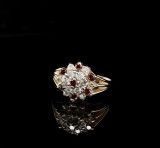 Vintage 0.95cttw Cognac & White Diamond 10k Yellow Gold Ring Size O Val $3995