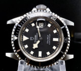 Vintage 1980 Tudor Submariner Black Snowflake Date Watch Ref 9411/0