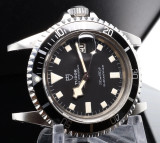 Vintage 1980 Tudor Submariner Black Snowflake Date Watch Ref 9411/0
