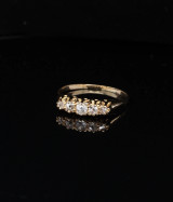 Vintage 0.24ct Old Cut Diamond Set 18k Gold Eternity Ring size N1/2 Val $3610