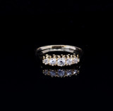Vintage 0.24ct Old Cut Diamond Set 18k Gold Eternity Ring size N1/2 Val $3610