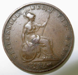 Reasonable Grade 1854 English Half Penny. 1/2d. 9.4 Grams 28mm