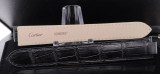 Auth. Cartier Semimat Black Alligator Leather 16mm/14mm Watch Strap KD4N2K97