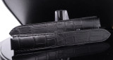 Auth. Cartier Semimat Black Alligator Leather 18mm/16mm Watch Strap KD2H2K97 #2