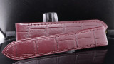 Auth. Cartier Santos Burgundy Alligator Leather 20mm/18mm Watch Strap KD1M9S49